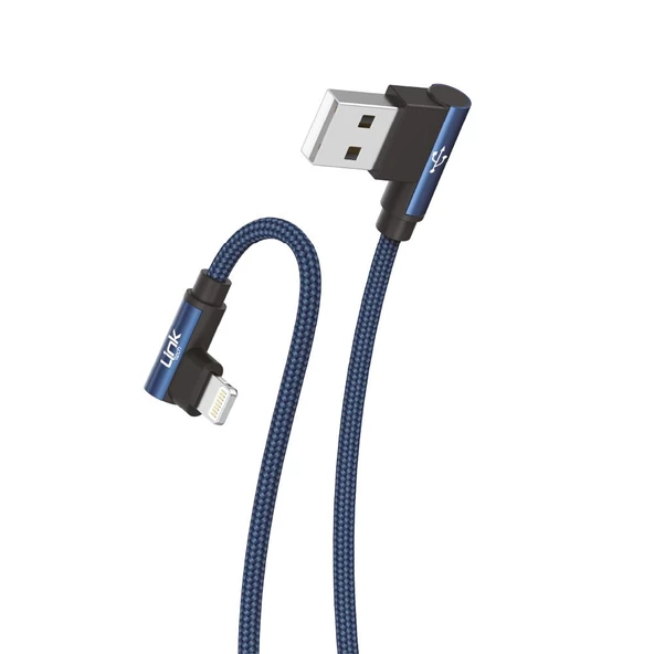 Linktech K593 Safe iPh Lightning 90 Derece Data/Şarj Kablosu 3A 1.5mt - 4