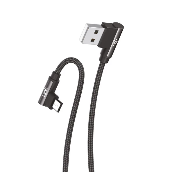 Linktech K592 Safe Micro USB 90 Derece Data/Şarj Kablosu 3A 1.5mt - 5