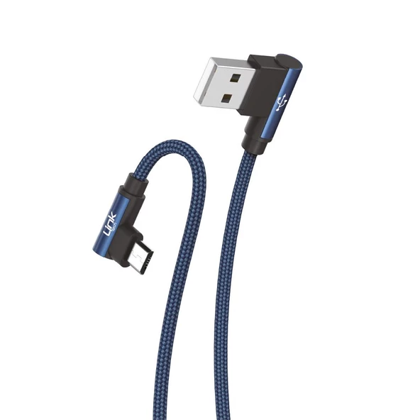Linktech K592 Safe Micro USB 90 Derece Data/Şarj Kablosu 3A 1.5mt - 4