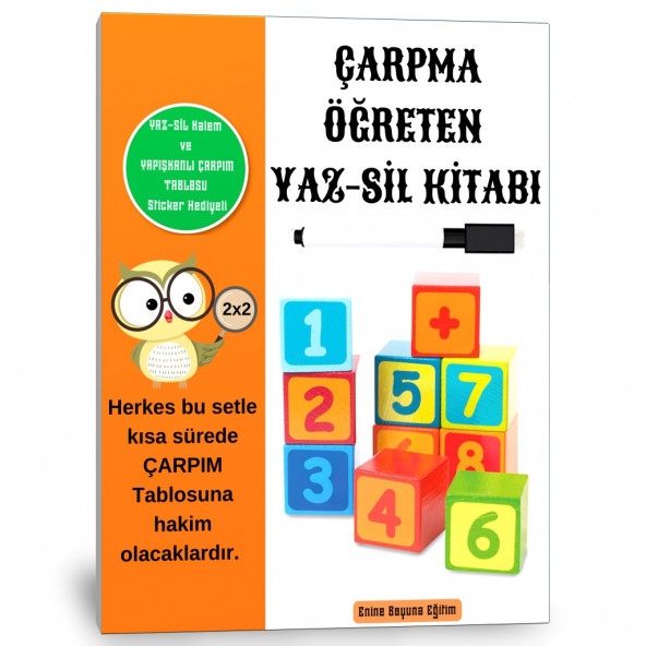 Çarpma Öğreten YAZ-SİL Kitabı (Çarpım Tablosu)