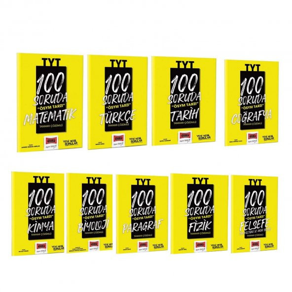 Yargı Yayınları TYT 100 Soruda ÖSYM Tarzı Soru Bankası Seti 9 Kitap