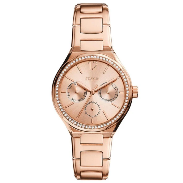 FOSSIL FBQ3721 ROSE GOLD TAŞLI BAYAN KOL SAATİ