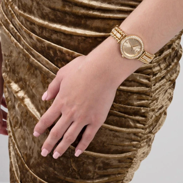 GUESS GUGW0401L2 ALTIN KAPLAMA TAŞLI BAYAN KOL SAATİ - 6