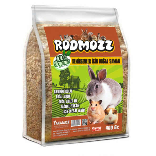 RodMozz Kemirgen İçin Doğal Altlık Saman 400 Gr Kilitli Paket