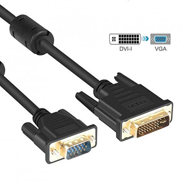 1.8m 24+5 DVI to VGA Kablo DVİ to VGA Görüntü Aktarım Kablosu