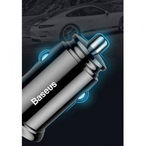 Baseus QC3.0 5A 30W Çift USB Araç Çakmaklık Şarjı Araç Şarjı Led Işıklı Hızlı Şarj Oto Çakmaklık - 6