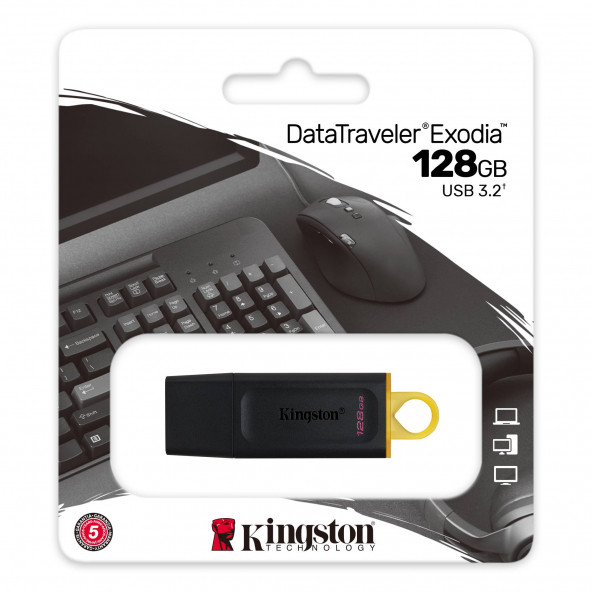 Kingston DTX/128GB 128Gb USB3.2 Gen1 DataTraveler Exodia (Black + Yellow) Flash Bellek