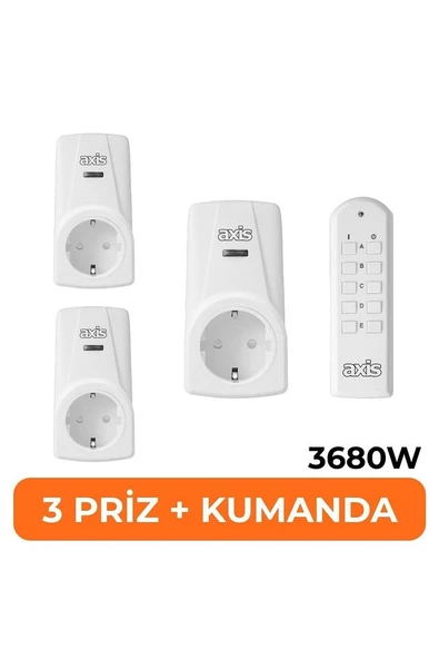 3'lü Uzaktan Kumandalı Priz Set 3680 W