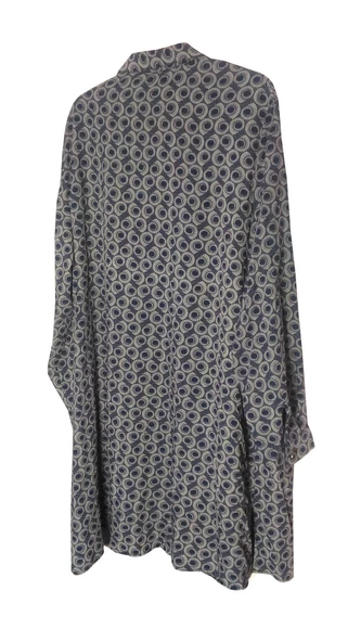 KEHİLA Lerzan Lacivert-Krem Büyük Beden Gömlek - 3