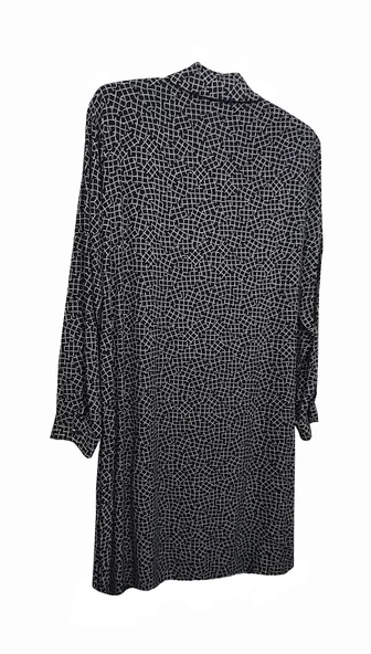 KEHİLA BÜYÜK BEDEN KREM-SİYAH KARE DESENLİ TUNİK GÖMLEK - 4