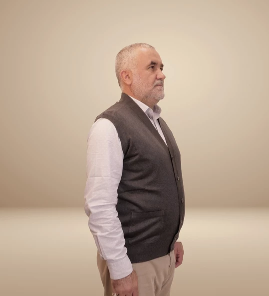 KEHİLA Erkek Füme Baba Yeleği Önden Zarif Düğmeli Klasik Çift Cepli Rahat Kesim Ince Yün Triko - 4