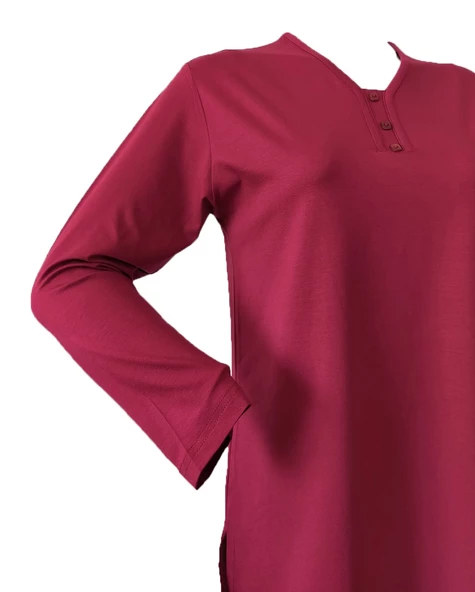 Kehila Nar Çiçeği ANNE V YAKA PENYE BLUZ - 2