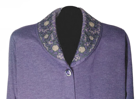 MUSTAFA KOÇAK TEKSTİL ELVAN İŞLEMELİ MÜRDÜM KAŞMİR YARIM PARDESÜ - 2