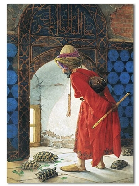 KEHİLA Osman Hamdi Bey Kaplumbağa Terbiyecisi Kanvas Tablo 50cm X 70cm - 2