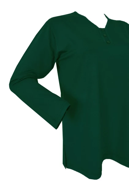 RÜYA Petrol Yeşil ANNE V YAKA PENYE BLUZ - 2