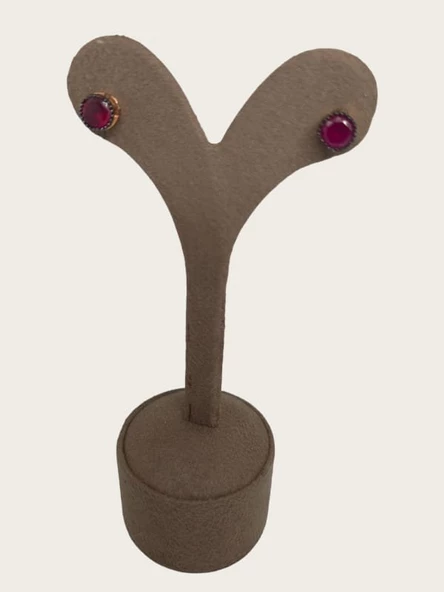 Gümüş Küpe - Pembe Renk - Tek Ebat - 3