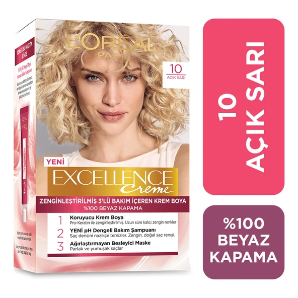 L'Oréal Paris Excellence Creme Saç Boyası 10 Açık Sarı