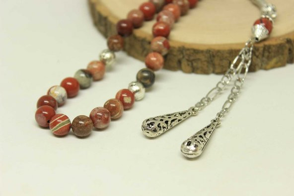 Jasper Taşı Tesbih 8mm Ahşap Kutulu (24950-K) - Resim 2