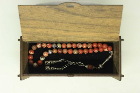 Jasper Taşı Tesbih 8mm Ahşap Kutulu (24950-K) - Resim 3