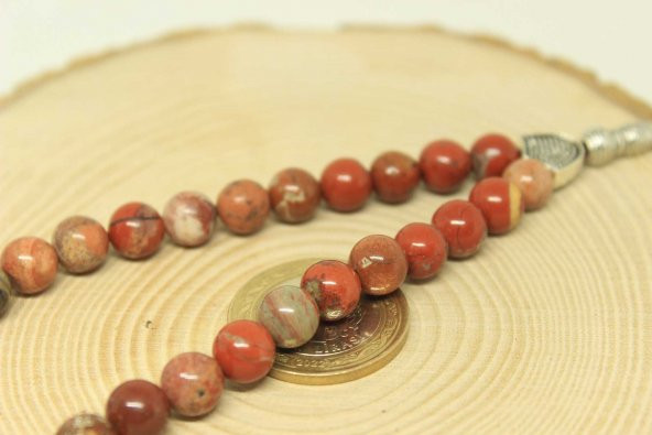 Jasper Taşı Tesbih 8mm Ahşap Kutulu (24950-K) - Resim 4