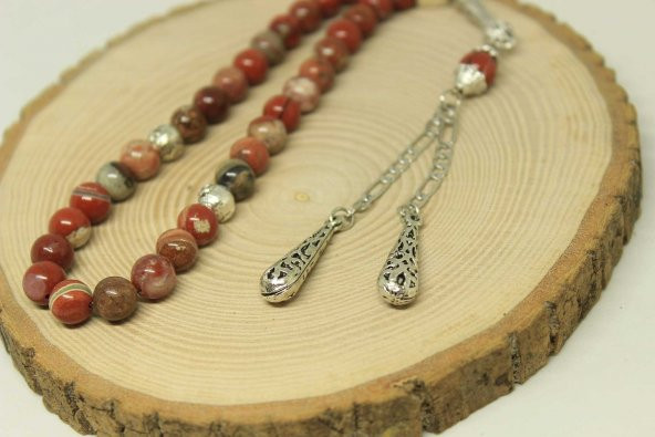 Jasper Taşı Tesbih 8mm Ahşap Kutulu (24950-K) - Resim 5