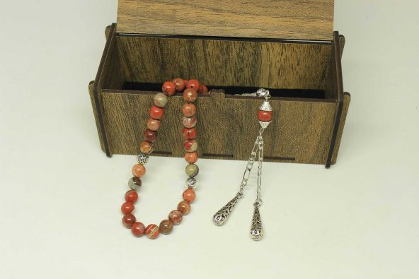 Jasper Taşı Tesbih 8mm Ahşap Kutulu (24950-K) - Resim 6