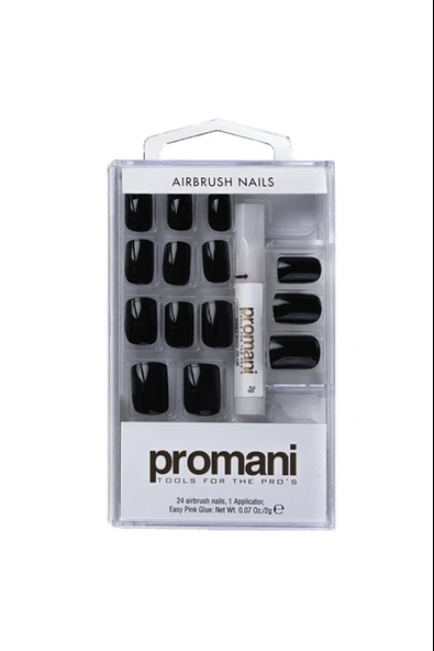 Promani Takma Tırnak Kiti Siyah pt5002