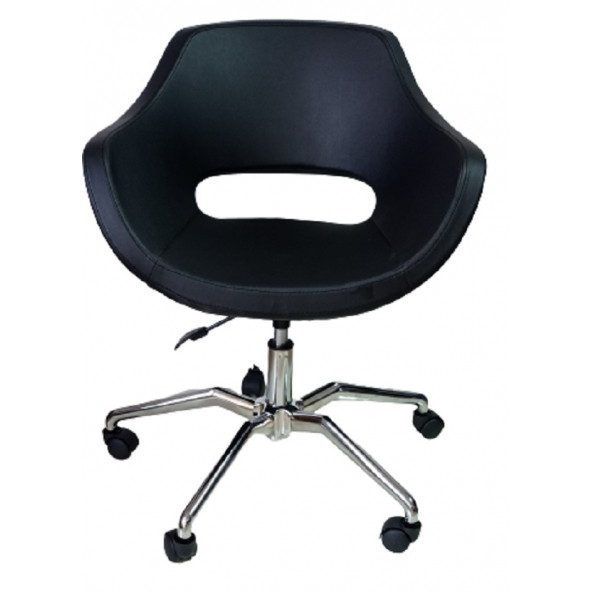 Ofis Koltuğu Döküm Süngerli Siyah Suni Deri Örümcek Yıldız Ayaklı - Resim 2