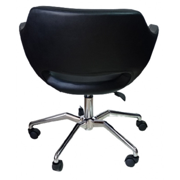 Ofis Koltuğu Döküm Süngerli Siyah Suni Deri Örümcek Yıldız Ayaklı - Resim 3