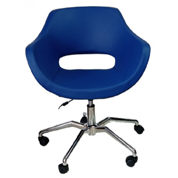 Ofis Koltuğu Döküm Süngerli Mavi Suni Deri Örümcek Yıldız Ayaklı - 2