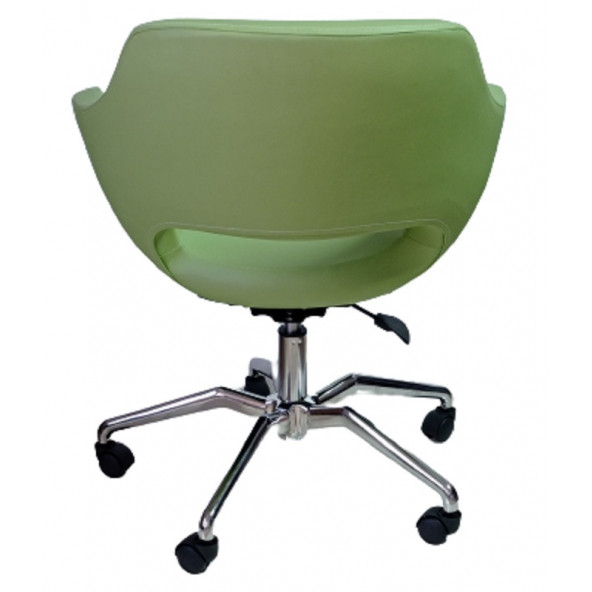 Ofis Koltuğu Döküm Süngerli Yeşil Renk Suni Deri Örümcek Yıldız Ayaklı - 3