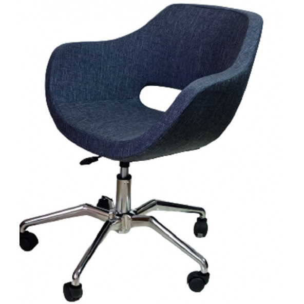 Ofis Koltuğu Döküm Süngerli Lacivert Renk Keten Kumaş Örümcek Yıldız Ayaklı - 2