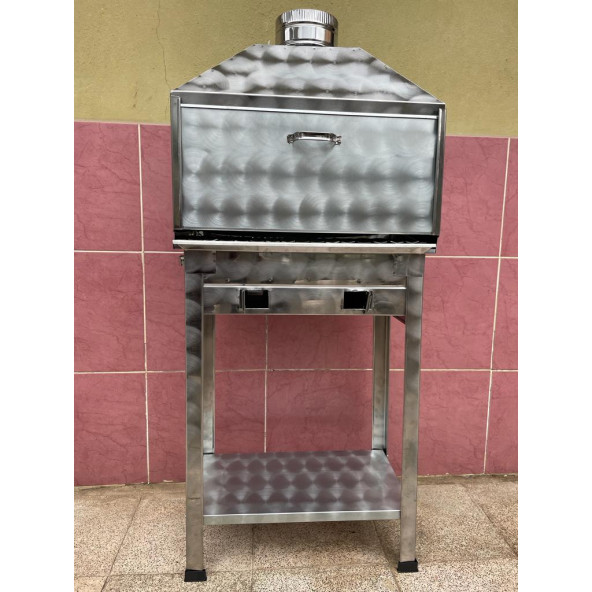 Paslanmaz Kömürlü Mangal Kalın Oluklu Lama Izgaralı 35x50 Cm Ebat - 3