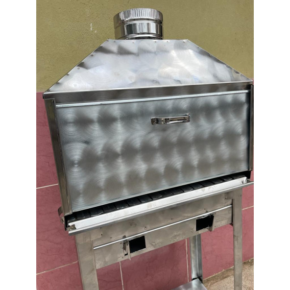 Paslanmaz Kömürlü Mangal Kalın Oluklu Lama Izgaralı 35x50 Cm Ebat - 4