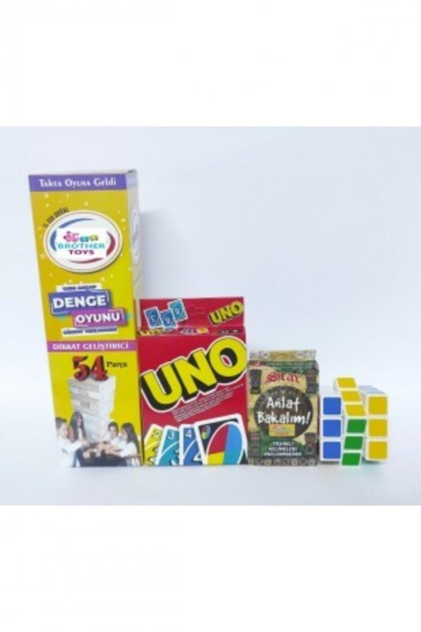 54 Parça Denge Oyunu-108 Kartlı -55 Kartlı Anlat Bakalım Kartları-Zeka Küpü 4lü Set - 2