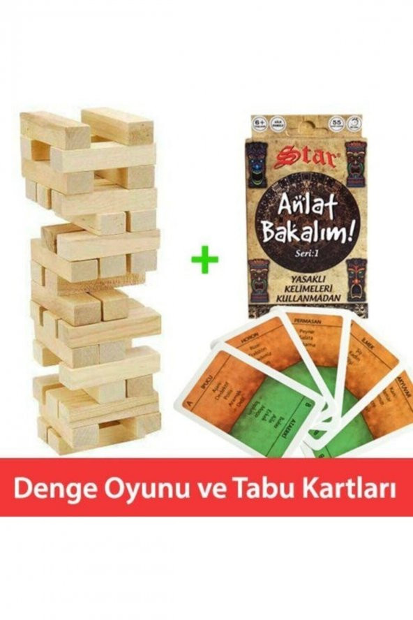 54 Parça Denge Oyunu Ve Anlat Bakalım Tabu Kartları Aile Eğlence Seti