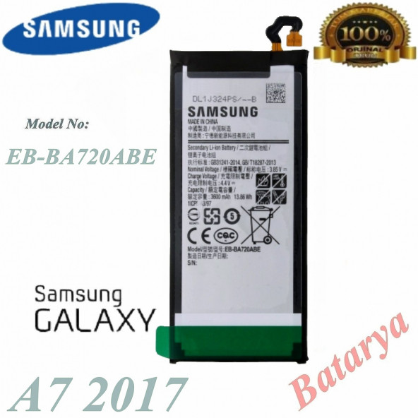 Samsung Galaxy A7 2017 Batarya EB-BA720ABE Servis ürünü Batarya 3600mAh