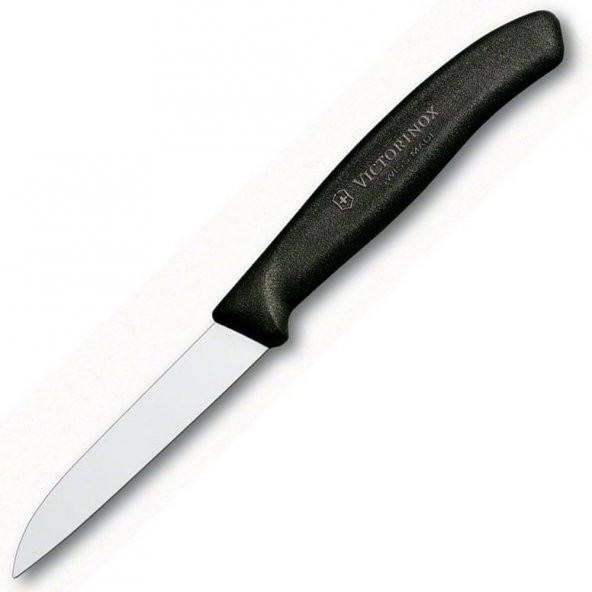 Victorinox Soyma Bıçağı Düz Ağızlı Siyah 8cm  6.7403