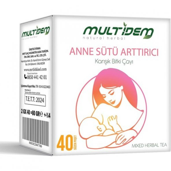 Multidem Anne Sütü Arttırıcı Karışık Bitki Çayı Bardak Poşet 3lü 40lı 2g*40*3