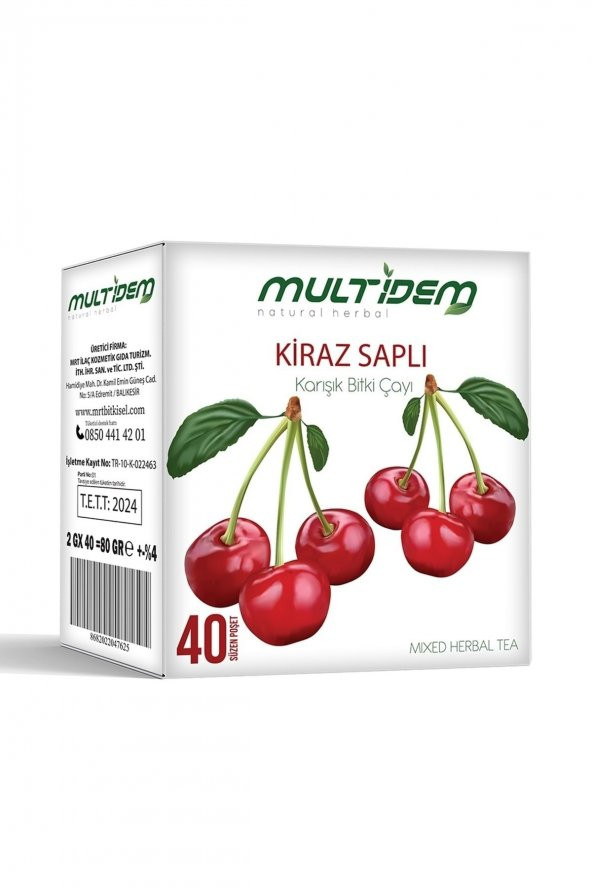 Kiraz Saplı Karışık Bitki Çayı Bardak Poşet 40lı 2g*40