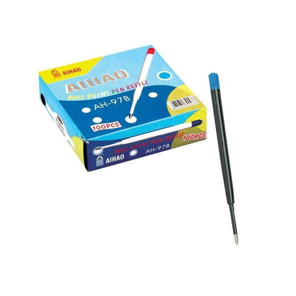 Aihao Tükenmez Kalem Yedeği Parker Tipi Plastik Mavi (100 Lü Paket)