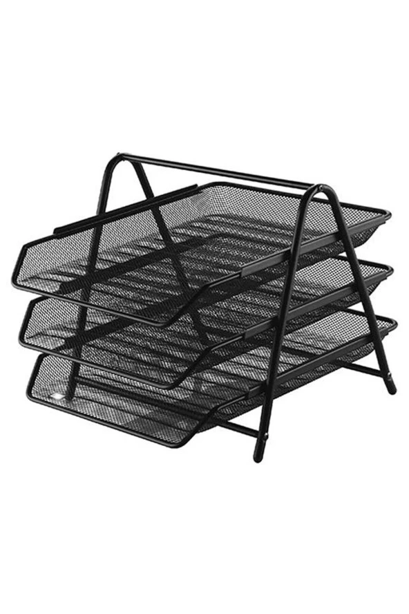 Globox Evrak Rafı Metal 3 LÜ Siyah Metal Evrak Rafı (12 Adet) ürün görseli