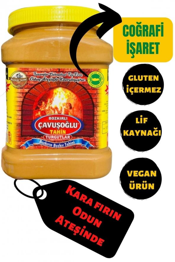 Odun Ateşinde Karafırın Tahin Bozkır Tahini Kepeksiz 930g - 2