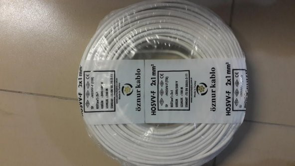 ÖZNUR KABLO TTR 2X1 mm BEYAZ TAM BAKIR 100 MT ÇOK TELLİ YUMUŞAK KABLO - 2