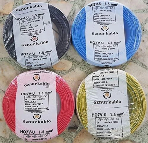 Öznur 1,5 Mm Nya Kablo - 100 Metre Siyah