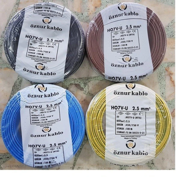 Öznur 2,5 Mm Nya Kablo - 100 Metre Sarı Yeşil