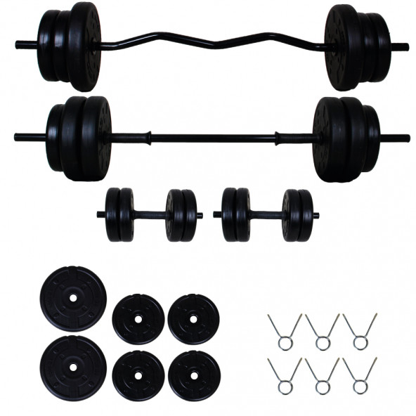 28 Kg Z-Bar Halter Seti Ve Dambıl Seti