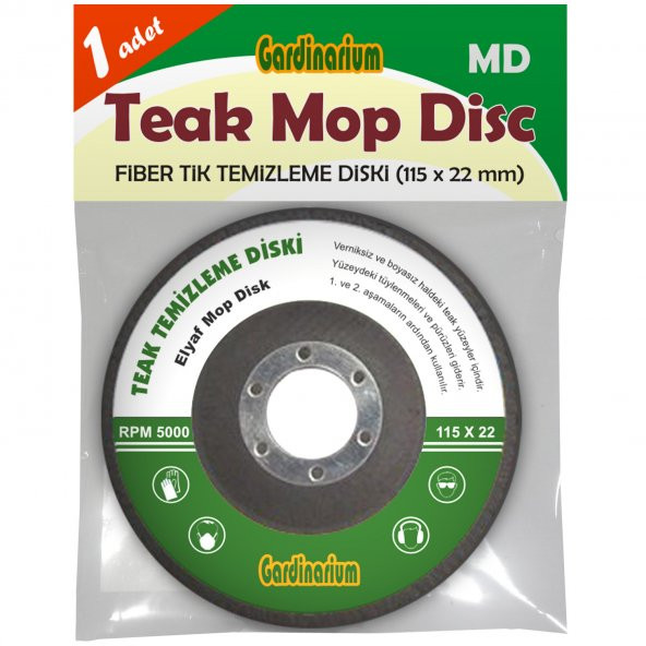 Gardinarium TEAK MOP DISC / MD (Tik Temizleme Diski) 115 x 22 mm
