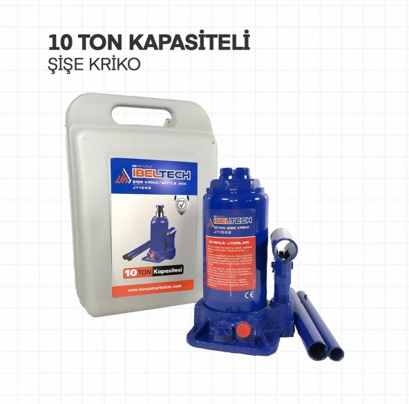 İbeltech 10 Ton Kapasiteli Çantalı Şişe Kriko