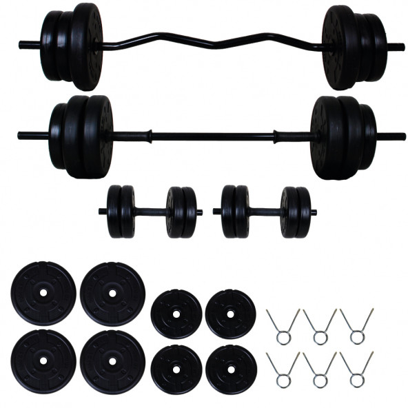 Aydın Sport 38 Kg Z-Bar Halter Seti Ve Dambıl Seti